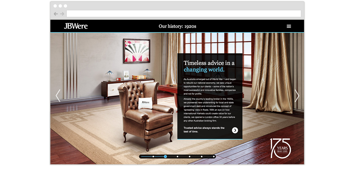 JBWere: 175 Years Microsite