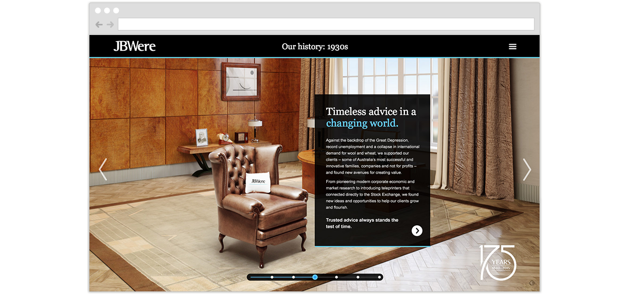 JBWere: 175 Years Microsite