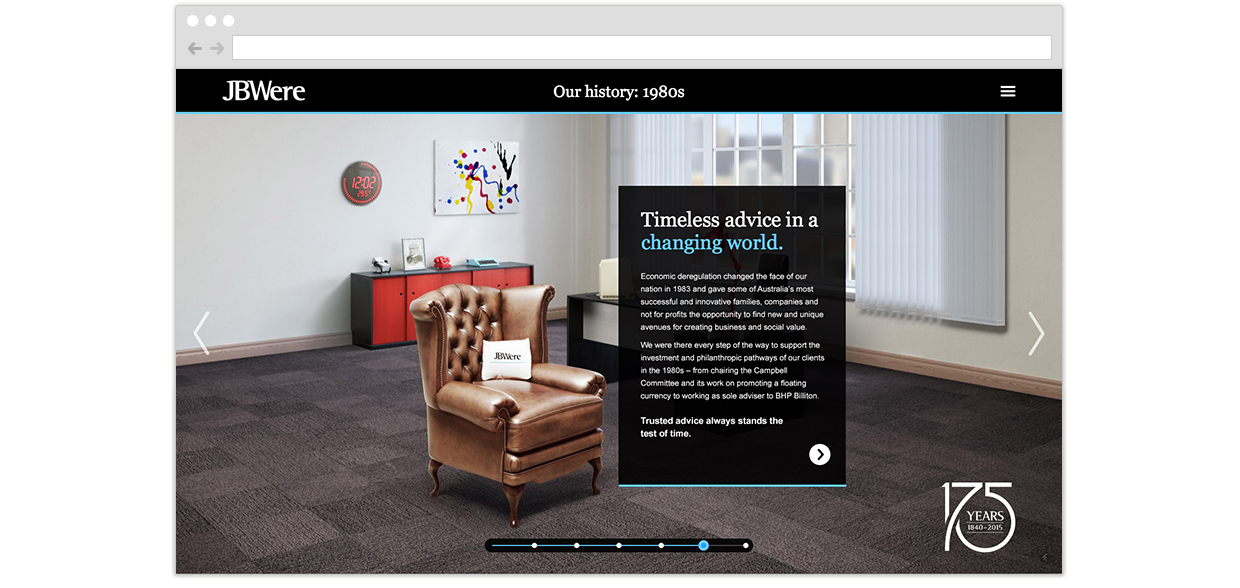 JBWere: 175 Years Microsite