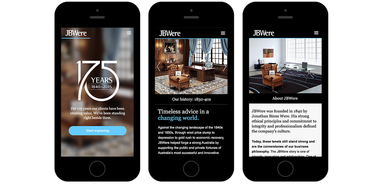 JBWere: 175 Years Microsite