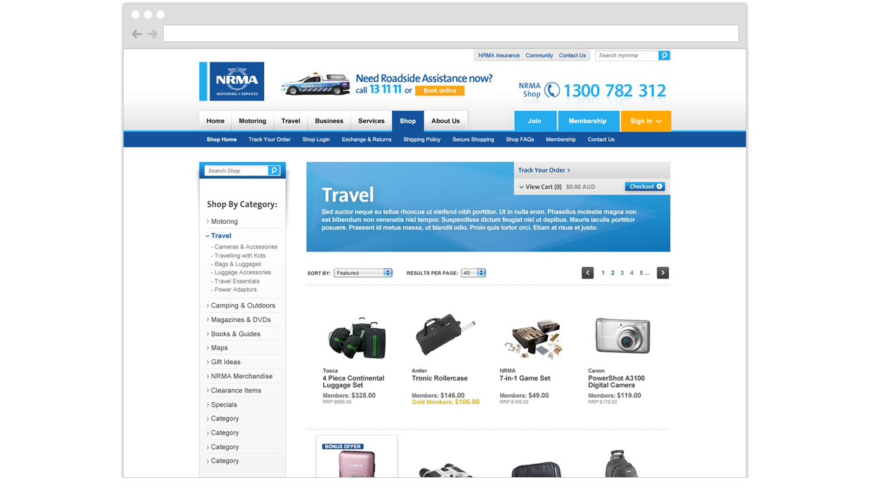 NRMA Online Shop