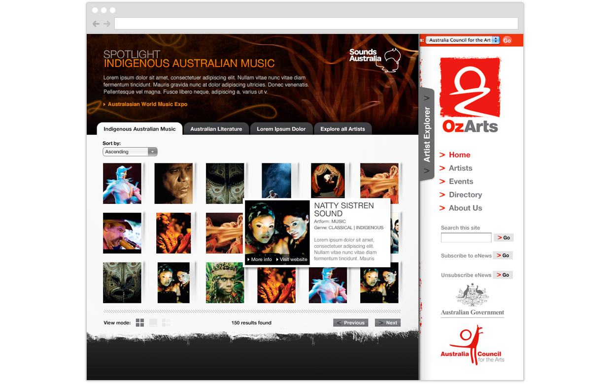 OzArts: Artist Explorer